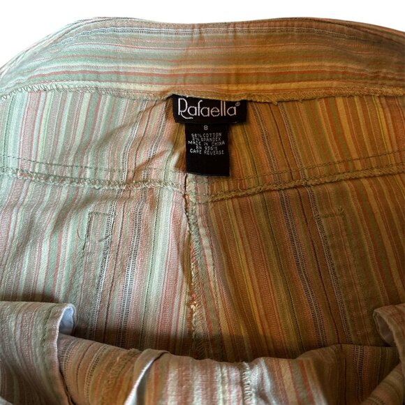 Women's Rafaella Ankle Length Multicolored Striped Pants Size 8 - Picture 3 of 7